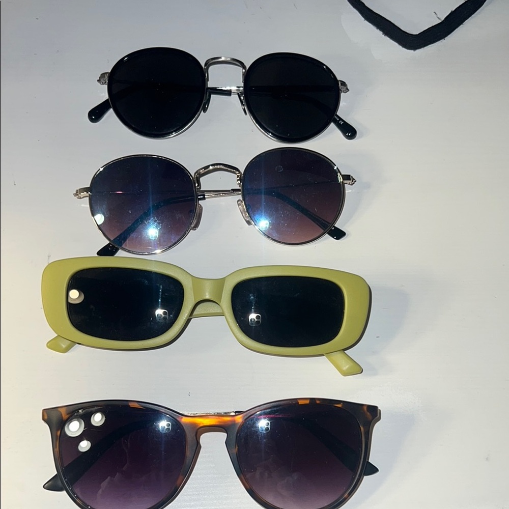 Stylish Sunglasses Set - Black, Green, Tortoise